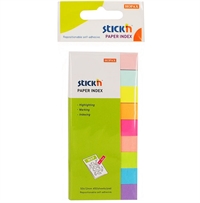 Stickn indeksfaner i 9 farver 50x12 mm - 50x9 stk i papir